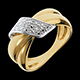 cadeaux femme bague boucle d or or jaune pavee