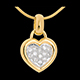 Diamant Anh�nger gerahmtes Herz in Gelbgold - 0.26 Karat - 13 Diamanten