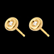 bijou or boucles oreilles calice diamant pm puce or jaune