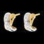 cadeaux Boucles d'oreilles tandem paves or jaune et or blanc  - 12 diamants