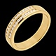 Wedding ring gold semi-paved double channel setting  - 0.21 carat - 26 diamonds