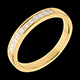 Trauring semi pav� in Gelbgold - Kanalfassung - 0.31 Karat - 11 Diamanten