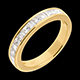 Fede nuziale oro giallo semi pav� - incastonatura Binario - 0.7 carati - 13 diamanti