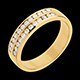 Half eternity ring gold semi-paved double channel - 0.36 carat - 24 diamonds