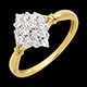 Anillo rombo empedrado - 0.33 quilates - 16 diamantes