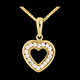 Colgante coraz�n libre  - oro amarillo empedrado - 18 diamantes