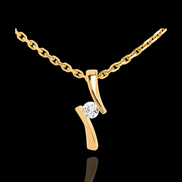 cadeau femmes Pendentif apostrophe diamant (MM) - or jaune