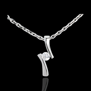 ventes en ligne Pendentif apostrophe diamant (MM) - or blanc