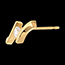 bijou Boucles d'oreilles apostrophe diamants (GM) - puce or jaune