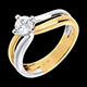 cadeaux solitaire sillon or jaune or blanc tgm 52 carats