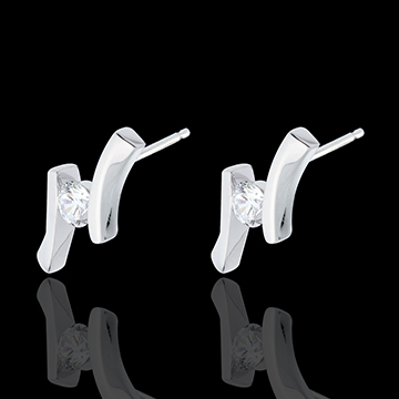 mariage Boucles d'oreilles apostrophe (TGM) - puces or blanc - 0.31 carats