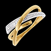 femme Anneau voltige or jaune-or blanc pav� - 3 diamants