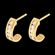 Orecchini Mezze Lune oro giallo pav�  - 0.31 carati - 12 diamanti