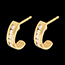 vente en ligne Boucles d'oreilles demi lunes or jaune pav�es  - 0.31 carats - 12 diamants