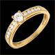 Solitario Decies oro amarillo  - 0.39 quilates - 11 diamantes