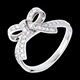 Bague nou�e diamants - or blanc - 0.45 carats