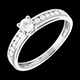 Solitario Schiarite oro bianco  - 0.39 carati - 11 diamanti