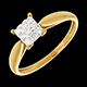 Anillo ca�a oro amarillo empedrado - 9 diamantes