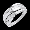 bijou or   Bague naja or blanc pav�e diamants  - 4 diamants
