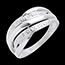bijoux or   Bague naja or blanc pav�e diamants  - 4 diamants