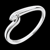 ventes en ligne Bague solitaire or blanc Eclosion