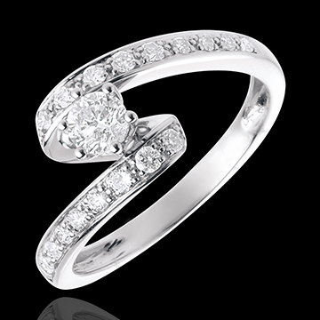 Bague de Fiançailles Solitaire Destinée - Nefertiti - or blanc ... Bague de Fiançailles Solitaire Destinée - Nefertiti - or blanc ...