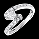 Solitario real oro blanco  - 0.57 quilates - 19 diamantes