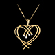 Pendentif Coeur �tincelles - 4 diamants