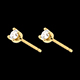 femme boucles oreilles diamants gm puces or jaune carats