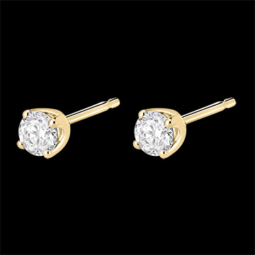 cadeaux femmes   Boucles d'oreilles diamants (TGM) - puces or jaune  - 0.4 carats