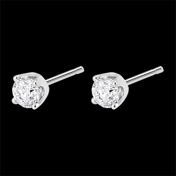 achat en ligne Boucles d'oreilles diamants (TGM+) - puces or blanc - 0.5 carats