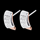 cadeau femme boucles oreilles or blanc pave or rose 21 carats