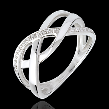 acheter Bague soupirail or blanc pav�