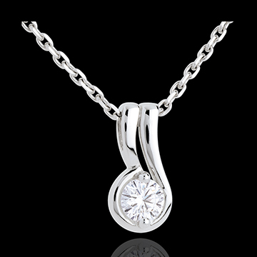 bijouterie Pendentif mousqueton diamant - or blanc - 0.34 carats