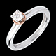Gekr�nter Solit�r in Ros�- und Weissgold - 0.26 Karat