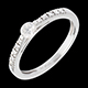 Solitario diamante rotondo - oro bianco pav� - 0.33 carati