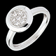 Bague bouton or blanc
