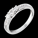 cadeau bague trilogie or blanc pavee mm 34 carats