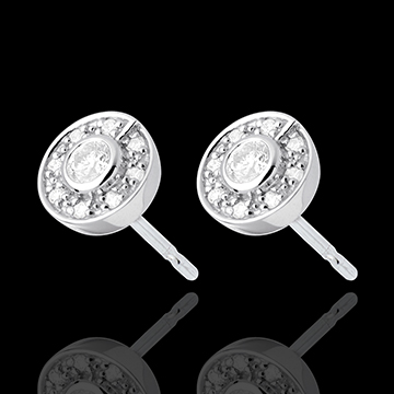 cadeau   Boucles d'oreilles bouton or blanc  - 0.25 carats