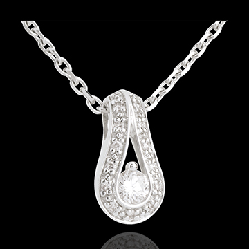 cadeaux femme Pendentif verseau pav� - or blancv - 0.22 carats