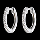 Orecchini a cerchio semi pav� oro bianco  - 16 diamanti