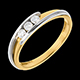 Triolog�a bipolar oro amarillo-oro blanco  - 3 diamantes