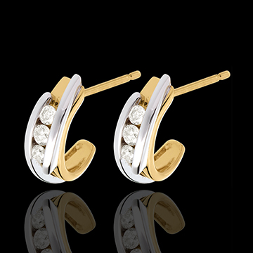 cadeau femmes boucles d'oreilles trilogie bipolaire  - 0.3 carats - 6 diamants