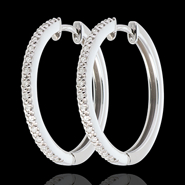 bijou or Cr�oles semi pav�es or blanc (GM) - 32 diamants
