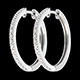 Orecchini a cerchio semi pav� oro bianco  - 32 diamanti