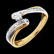 Anillo sistema solar oro amarillo-blanco - 7 diamantes