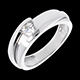 Solitario bipolar oro blanco  - 0.31 quilates