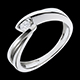 Anillo Solitario oro blanco ondina