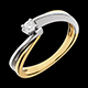 Solit�rring Leuchtfaden - Gelbgold und Weissgold