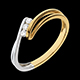 Anillo Triolog�a alegr�a oro amarillo - oro blanco - 3 diamantes